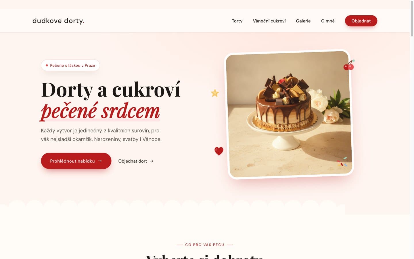 Domovská stránka Dudkove Dorty
