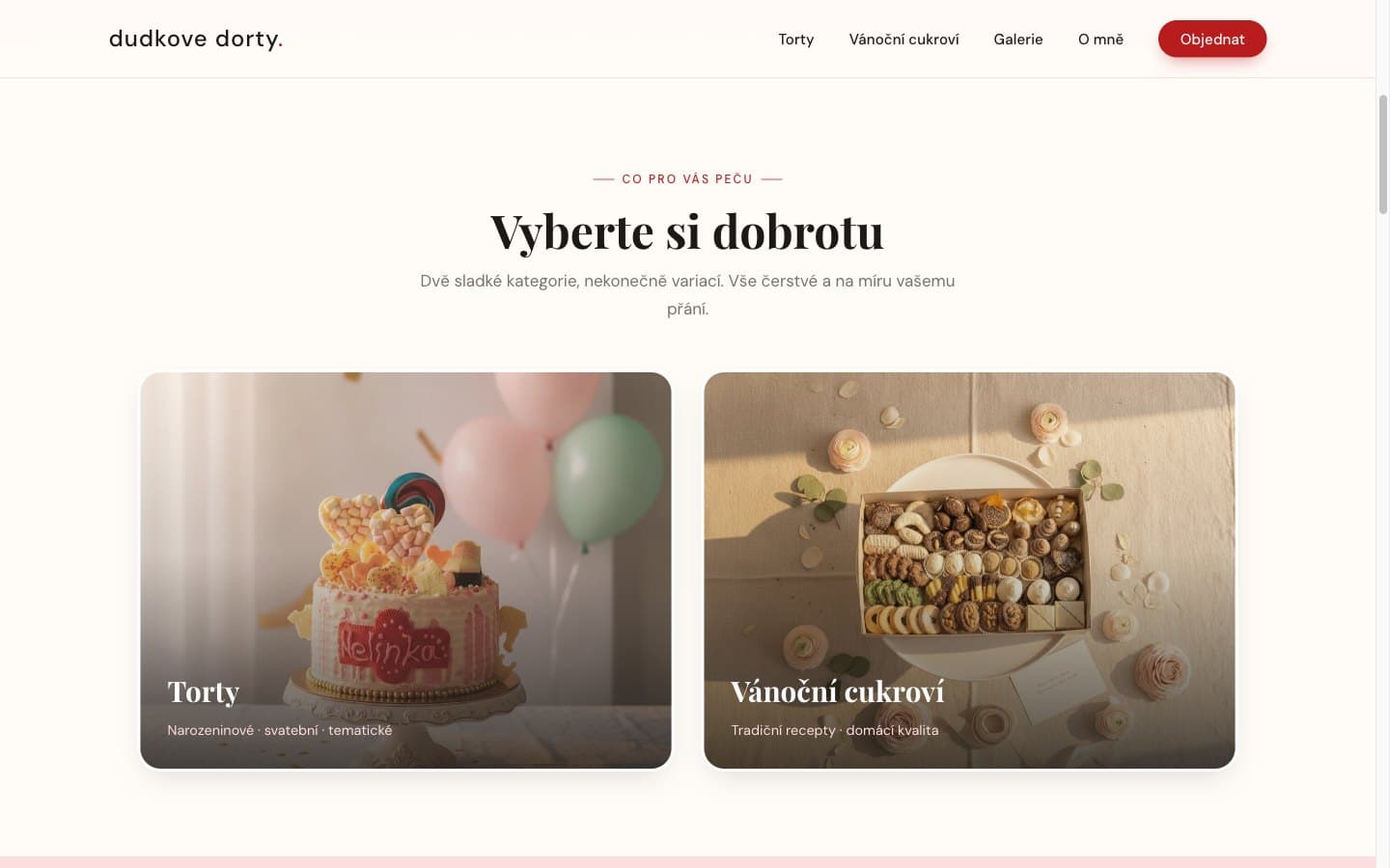 Kategórie tort na webe