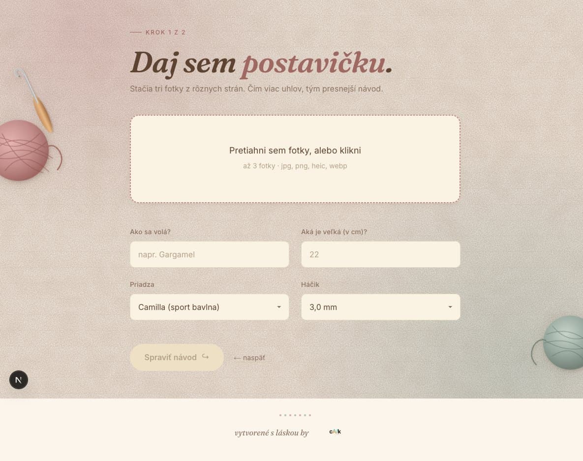 Nahrávanie podkladov do nástroja