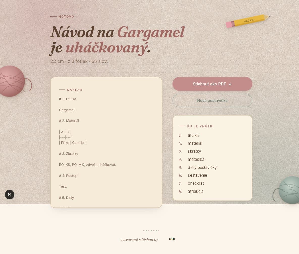 Náhľad hotového PDF návodu